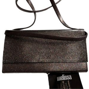 NWT MELISSA multicolor Glitter Crossbody wallet Bag